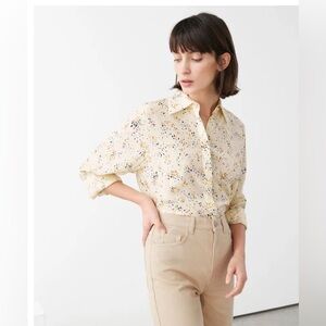 & OTHER STORIES Printed Button Up Shirt long Sleeve Womens Size 12